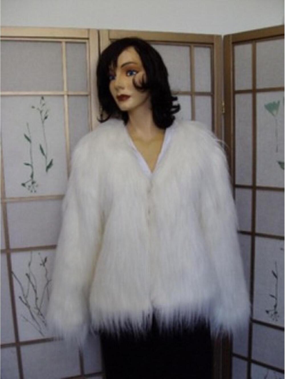 MINT WHITE FAUX FUR JACKET WEDDING WOMEN WOMAN SIZE 6 SMALL